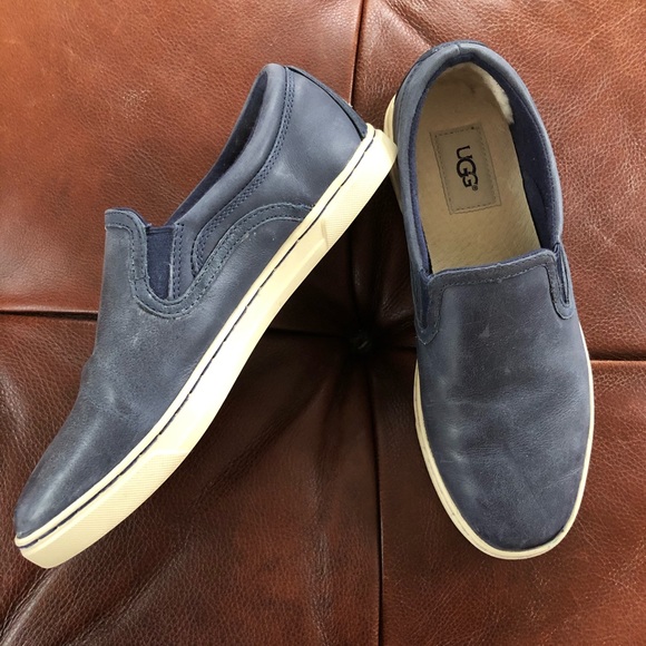 ugg leather slip on sneakers